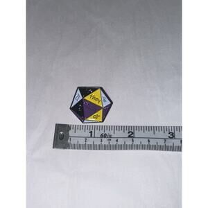 20 Sided Dice They Them RPG Pin Brooch